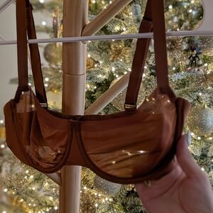 SKIMS Rich Brown Sheer Bra